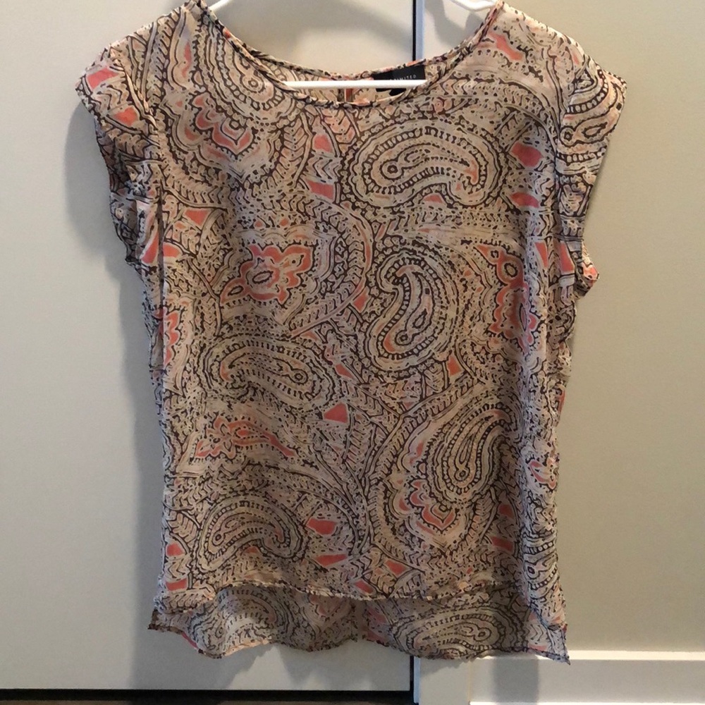 The Limited pink & tan blouse